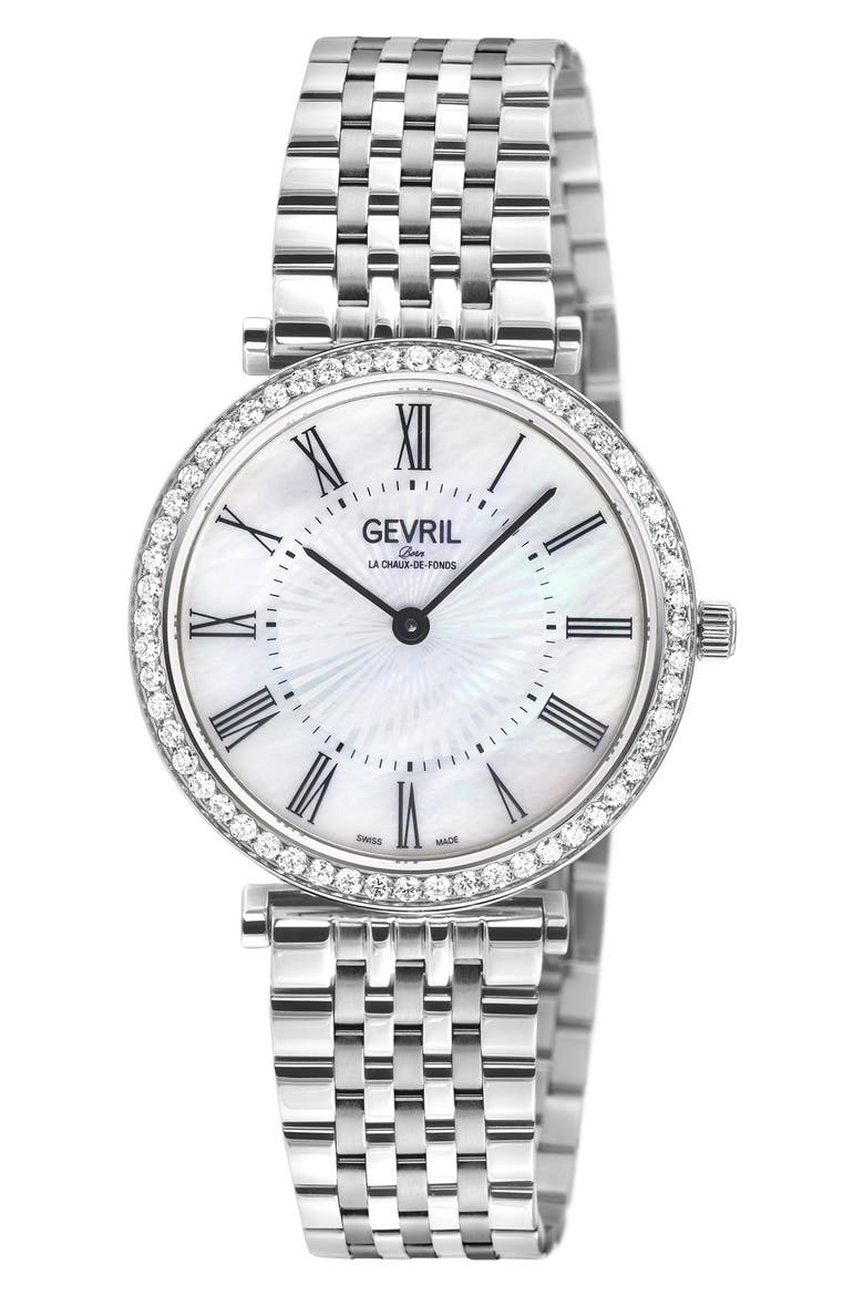 Atelier Diamond Pavé Bracelet Watch, 32mm - 1.0ct, Main, color, SILVER