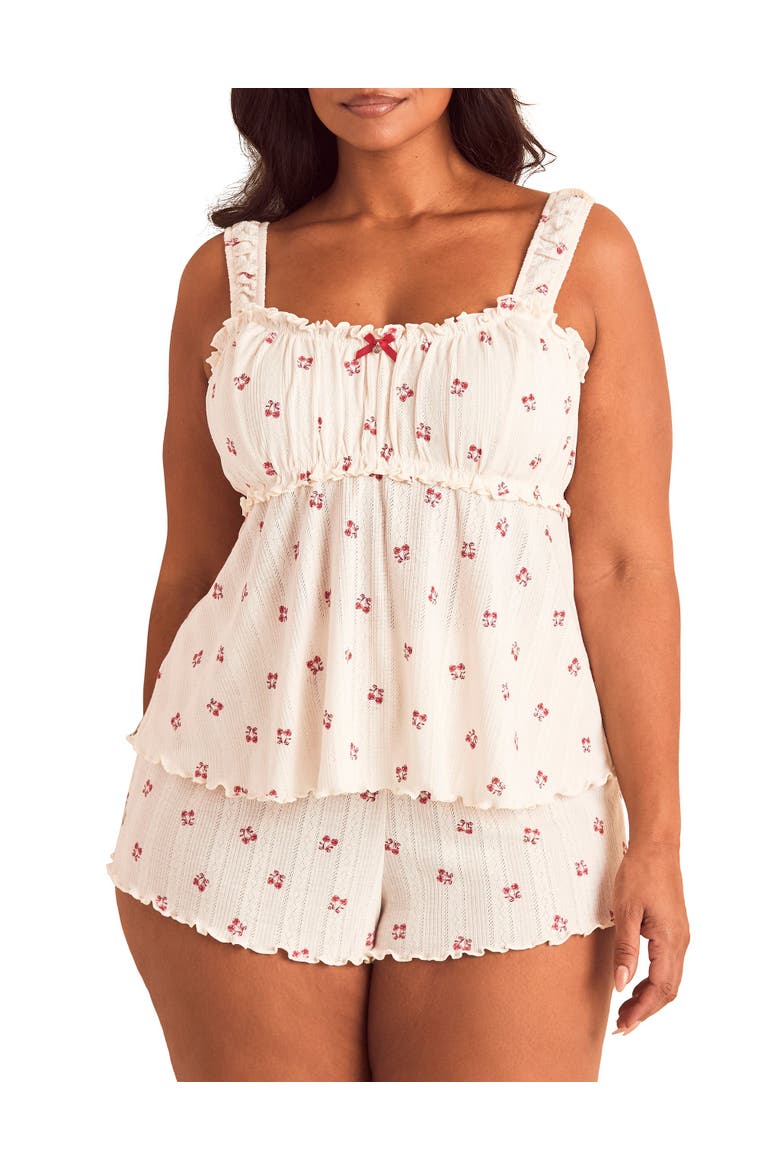 Leanore Tank And Shorts Pajamas, Main, color, Novelty beige