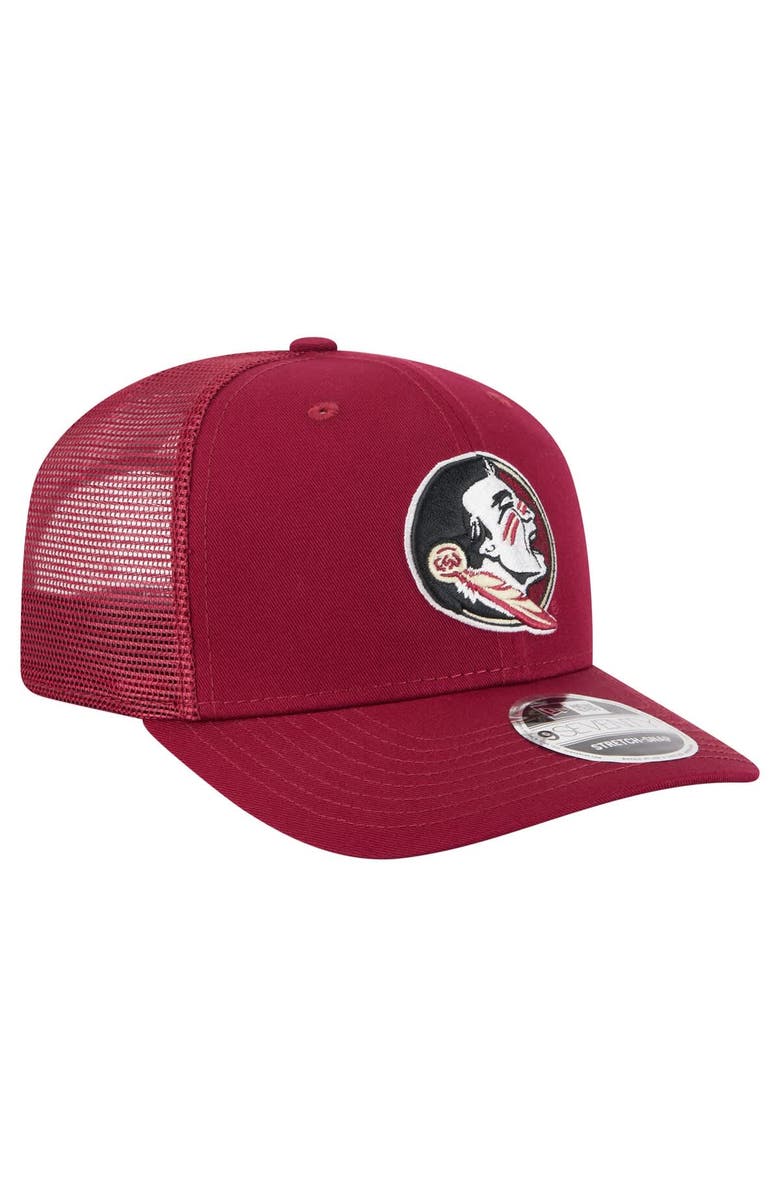 New Era Men's New Era Garnet Florida State Seminoles Primary 9SEVENTY Trucker Stretch-Snap Hat, Alternate, color,