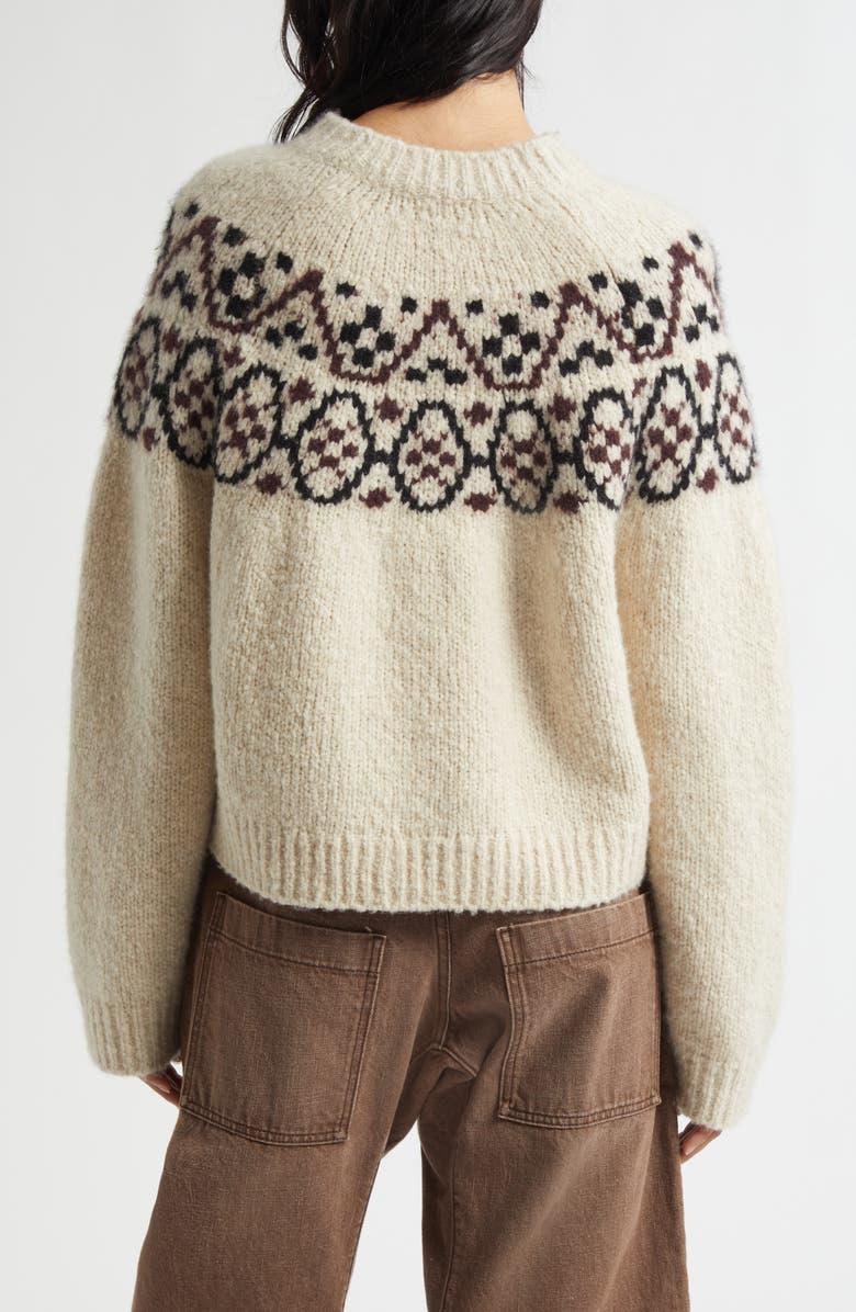 Nili Lotan Chrissy Fair Isle Cashmere & Silk Sweater, Alternate, color, Beige Melange Fair Isle