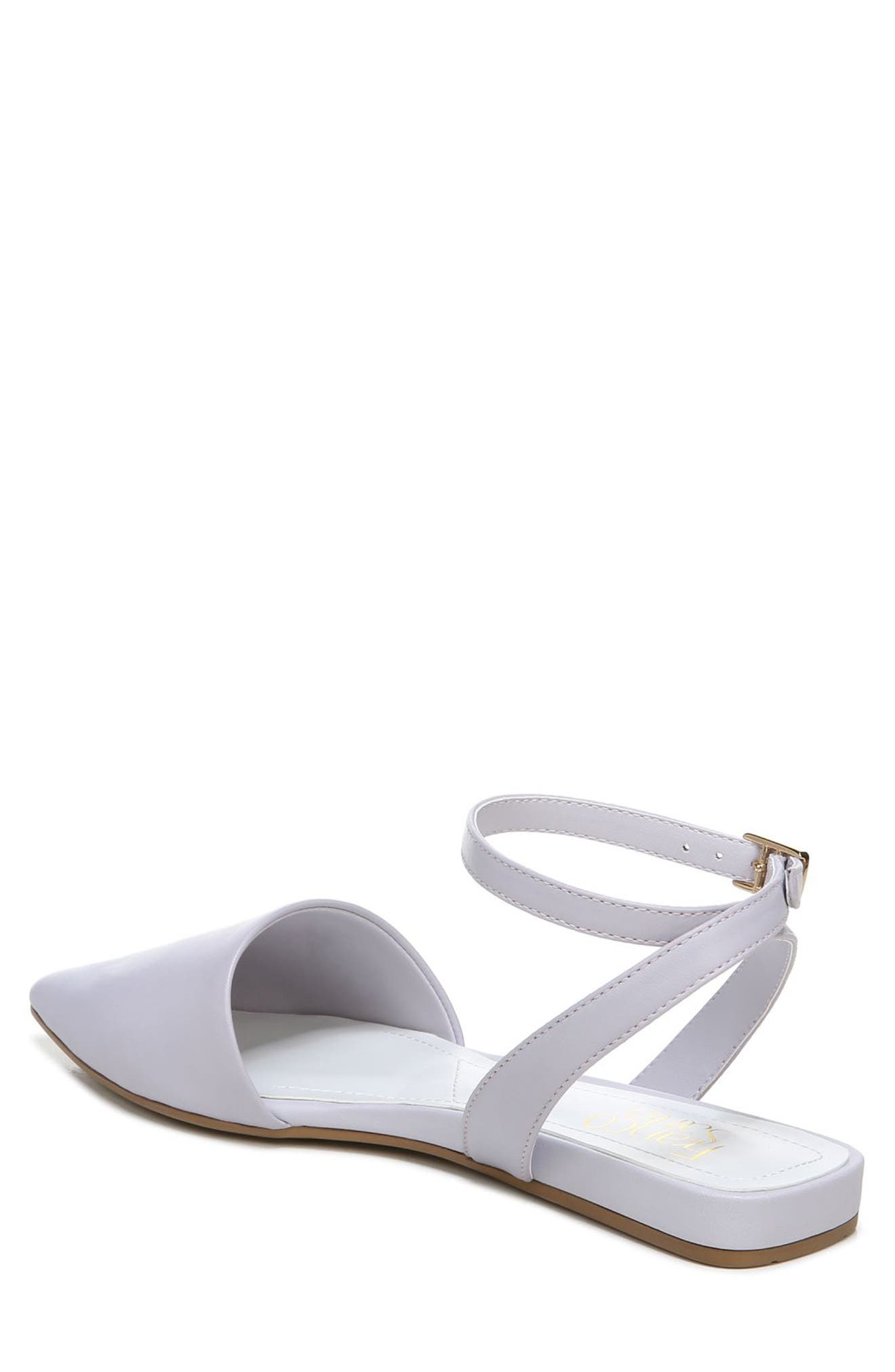 Cira Pointed Toe Ankle Strap Flat, Alternate, color, SOFT LILAC