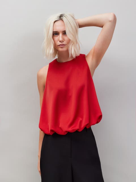 Sleeveless Bubble Hem Top
