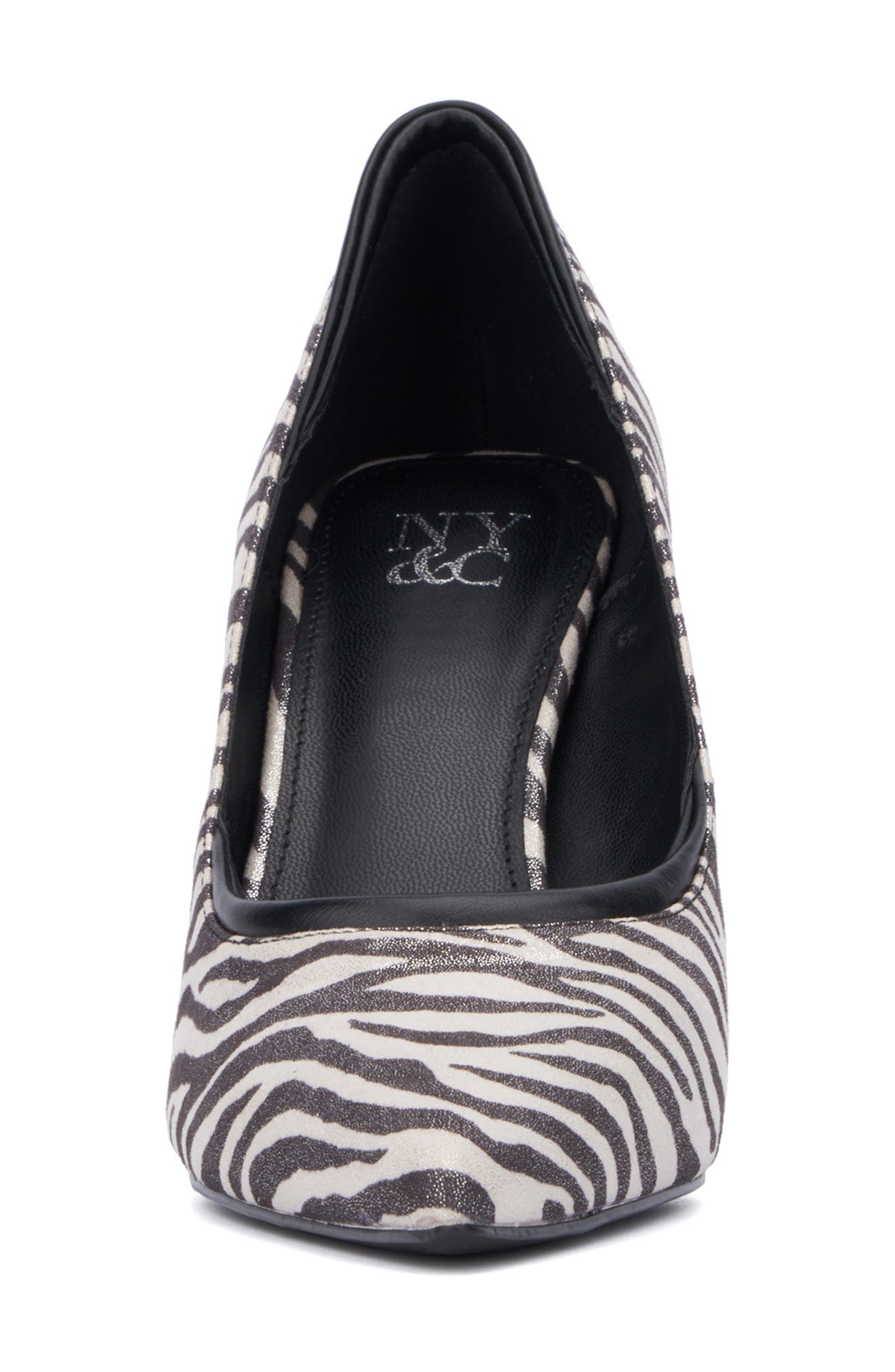 NEW YORK AND COMPANY Kailynn Stiletto Pump, Alternate, color, Zebra