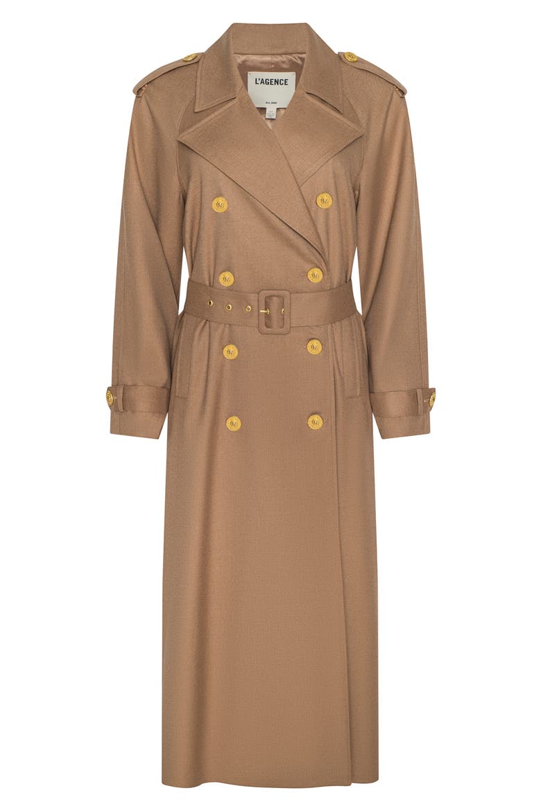 Brinley Oversize Suiting Trench Coat, Alternate, color, DARK MACCHIATO