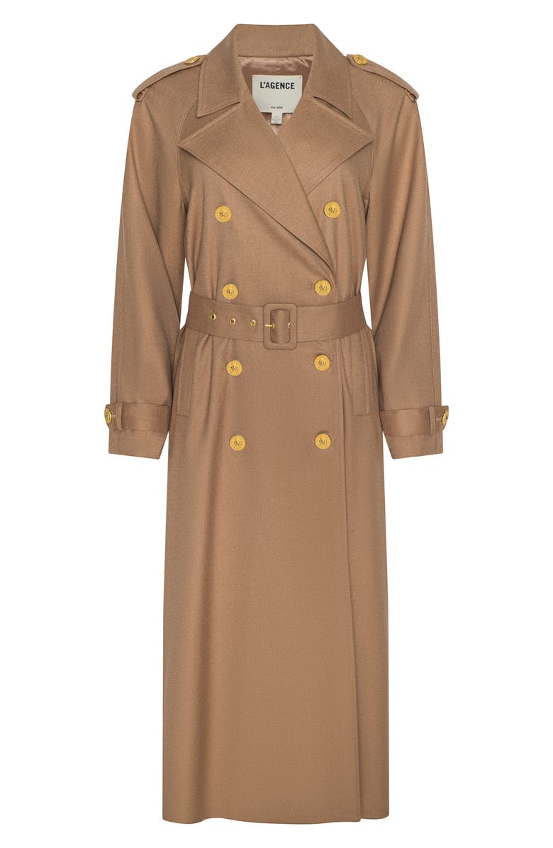 L'AGENCE Brinley Oversize Suiting Trench Coat, Alternate, color, Dark Macchiato