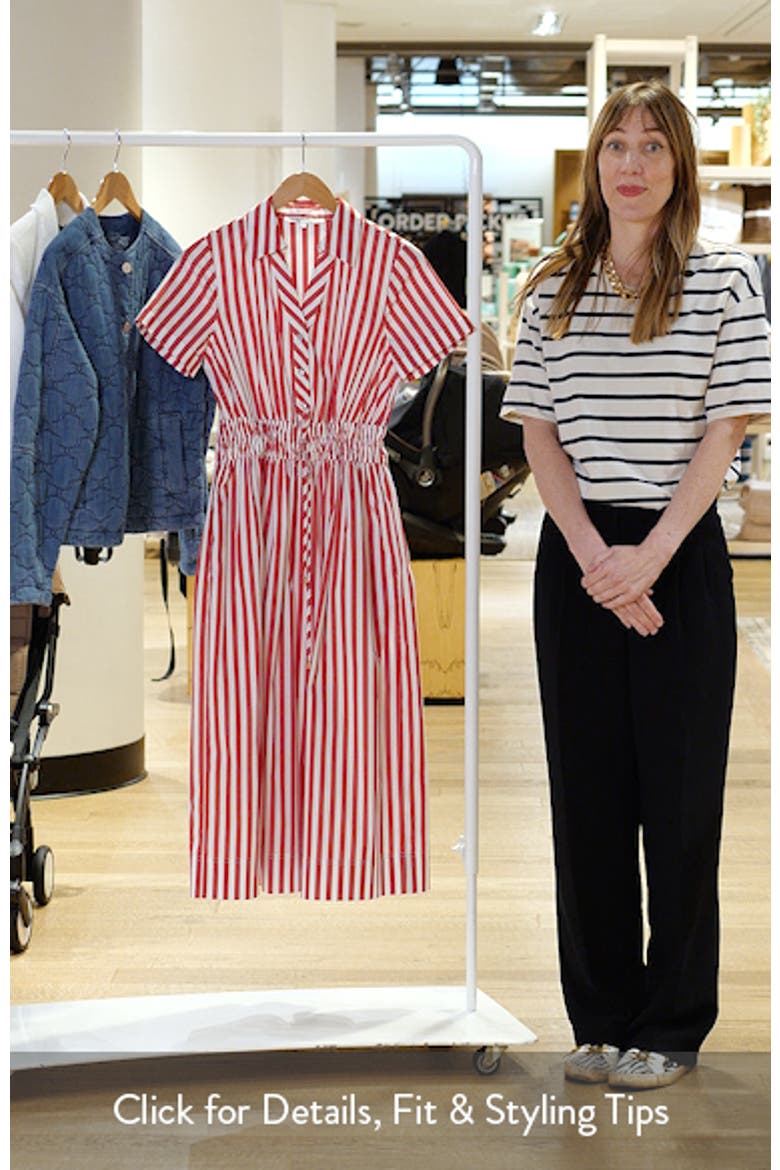 Stripe Cotton Blend Shirtdress video