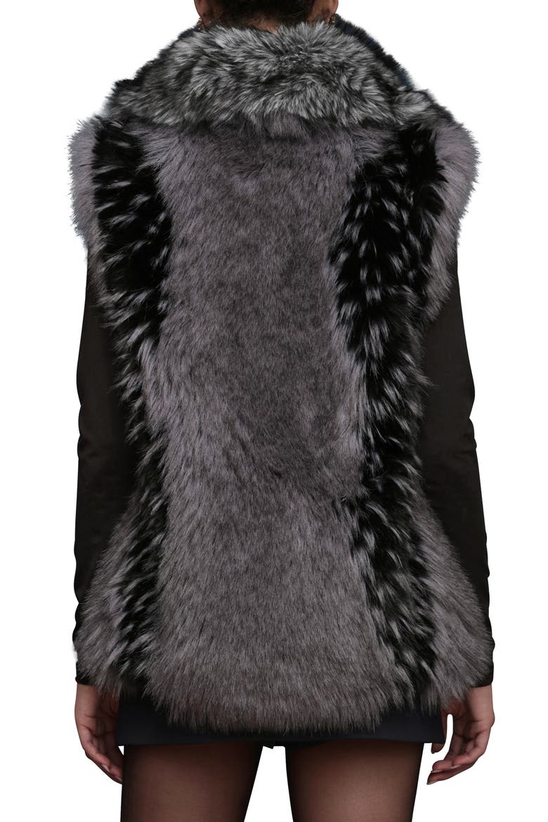 Convertible Collar Faux Fur Vest, Alternate, color, CHINCHILLA