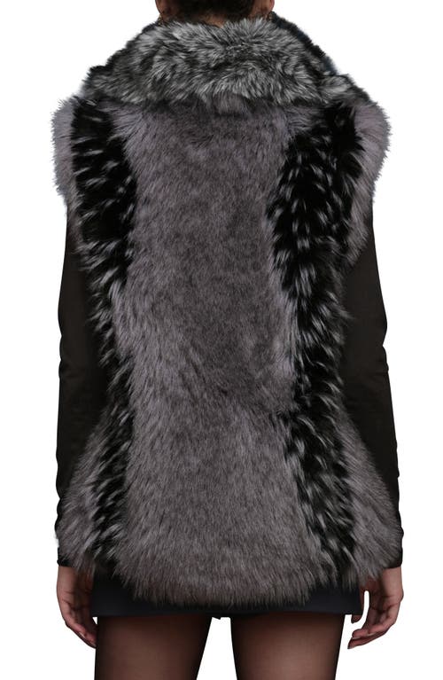 Avec Les Filles Convertible Collar Faux Fur Vest In Multi