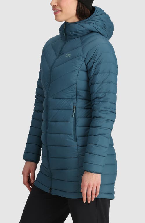 Outdoor Research Transcendent Water Resistant 800 Fill Power Down Coat In Blue