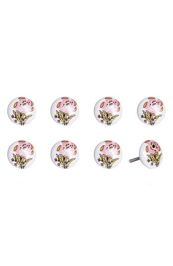 Kinetic 8-pack Knobs In Pink Green Floral