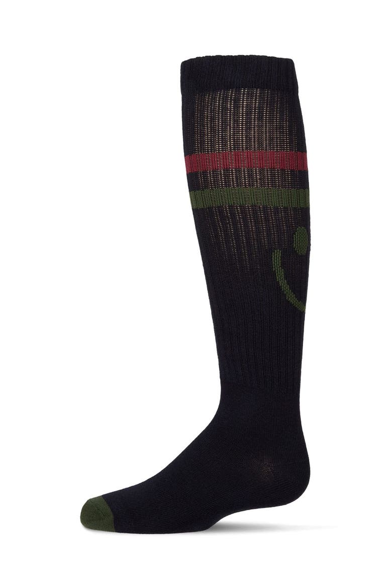 Smile Stripe Knee High Sock, Alternate, color, Navy