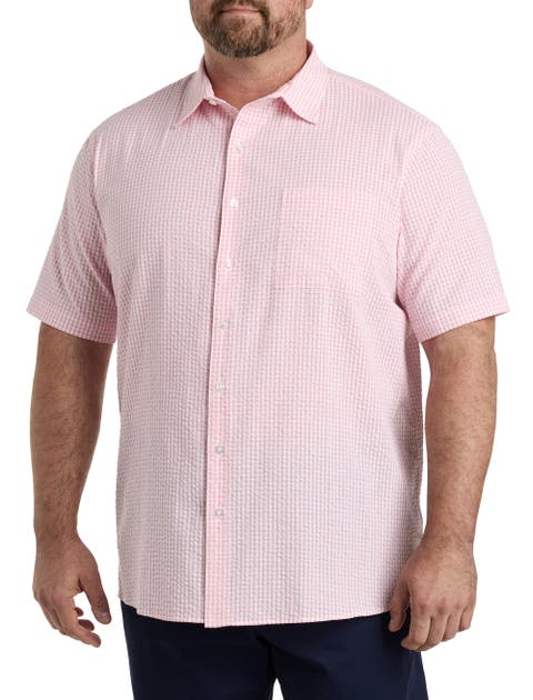 Big & Tall Gingham Seersucker Sport Shirt