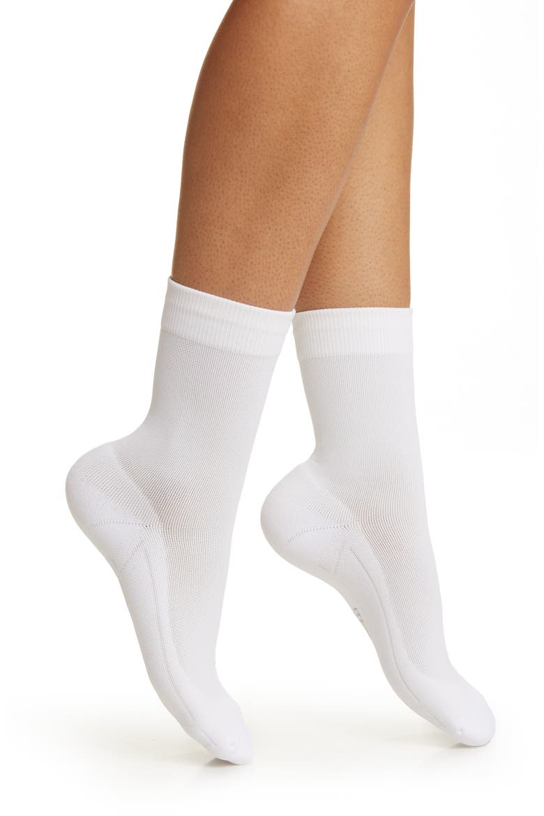 Pique Compression Crew Socks, Main, color, WHITE