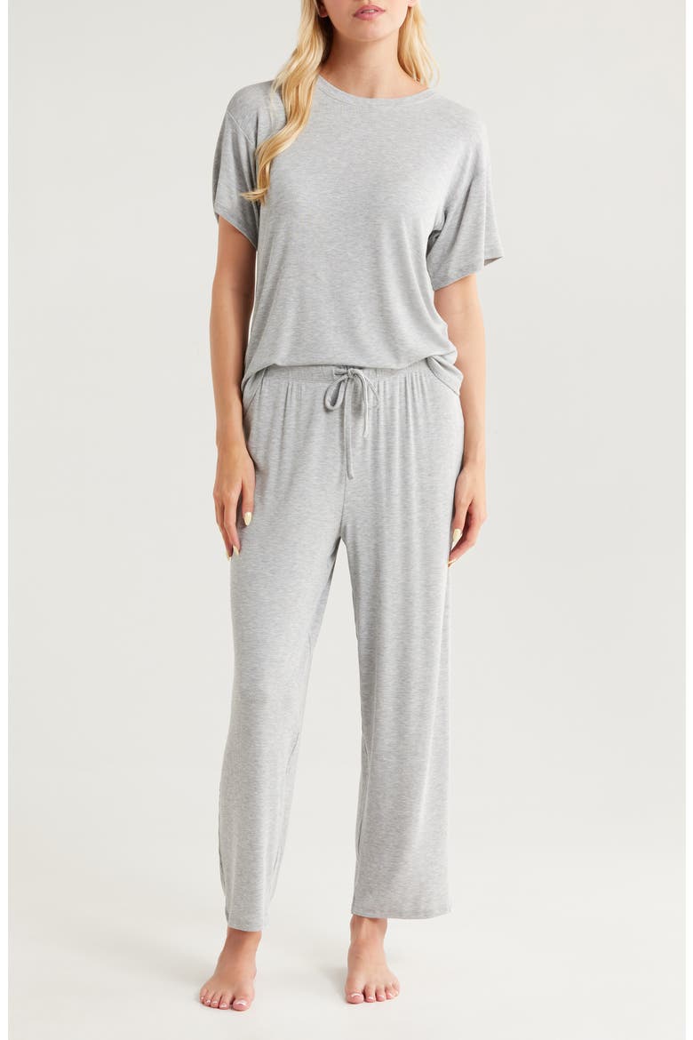 Moonlight Eco Easy Rib Pajamas, Main, color, GREY HEATHER BC05