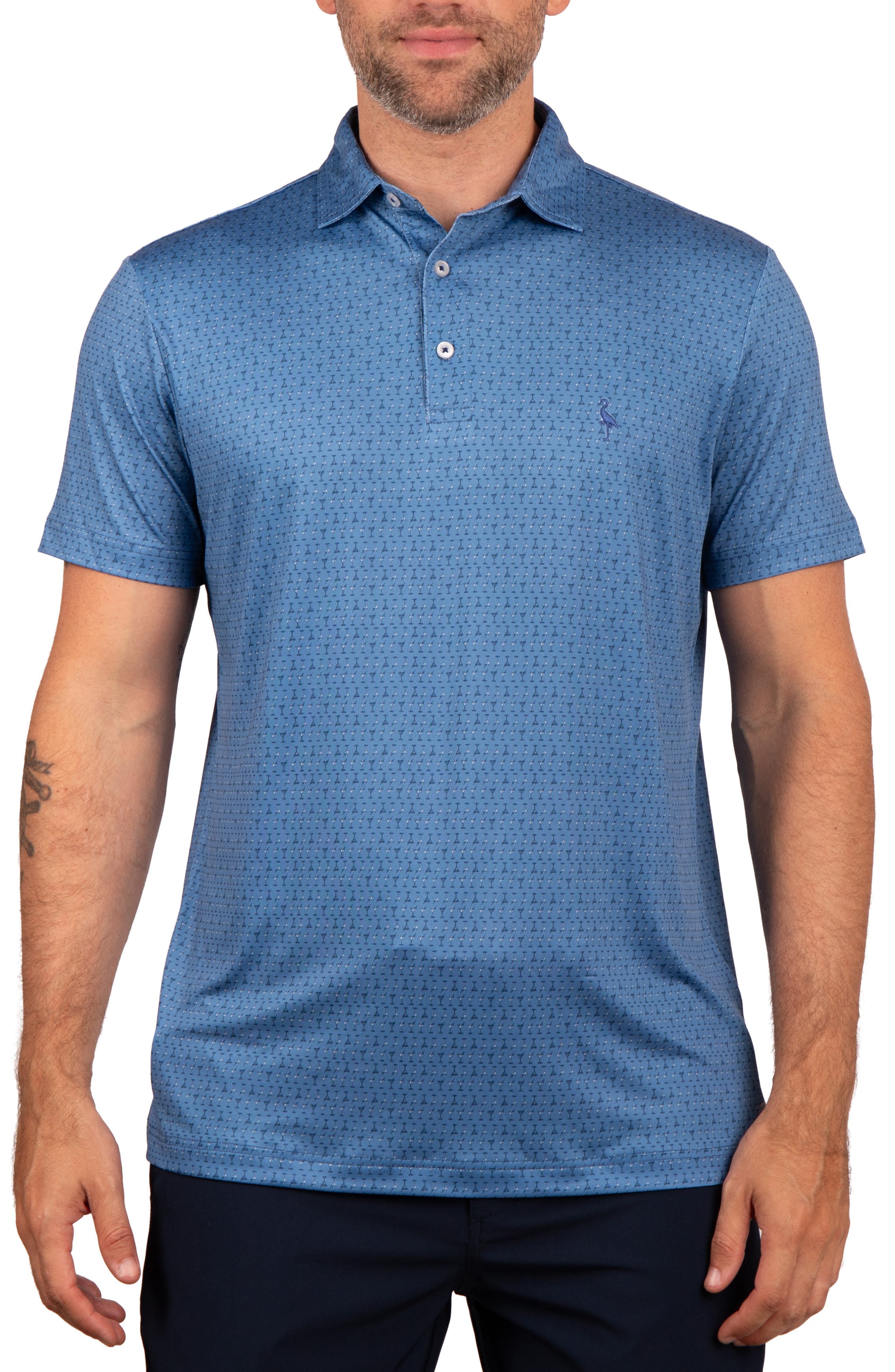 Martini Glass Printed Polo