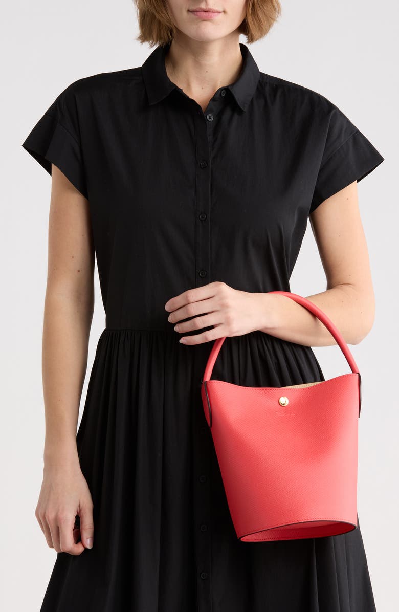 Longchamp Épure Leather Bucket Bag, Alternate, color, Strawberry