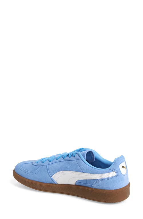 Puma Women's Palermo Leather Casual Sneakers From Finish Line In Team Light Blue- White