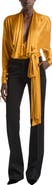 Balmain Low-Waisted Wool Satin Trousers