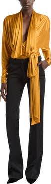 Balmain Low-Waisted Wool Satin Trousers