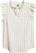 Anne Klein Flutter Sleeve Stripe Shirt
