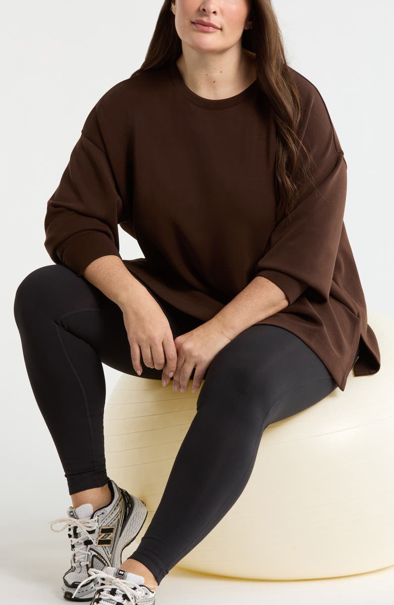 Zella Soft Luxe Tunic, Alternate, color, Brown Mole