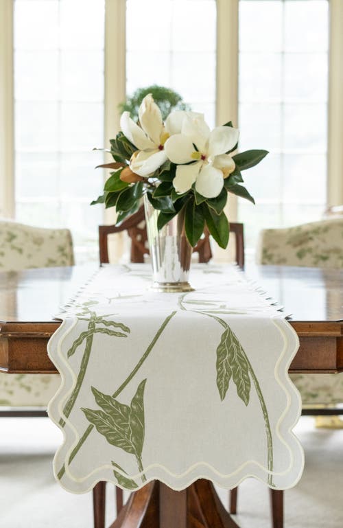 Bond & Grace Storytime Dahlias Table Runner In Multi