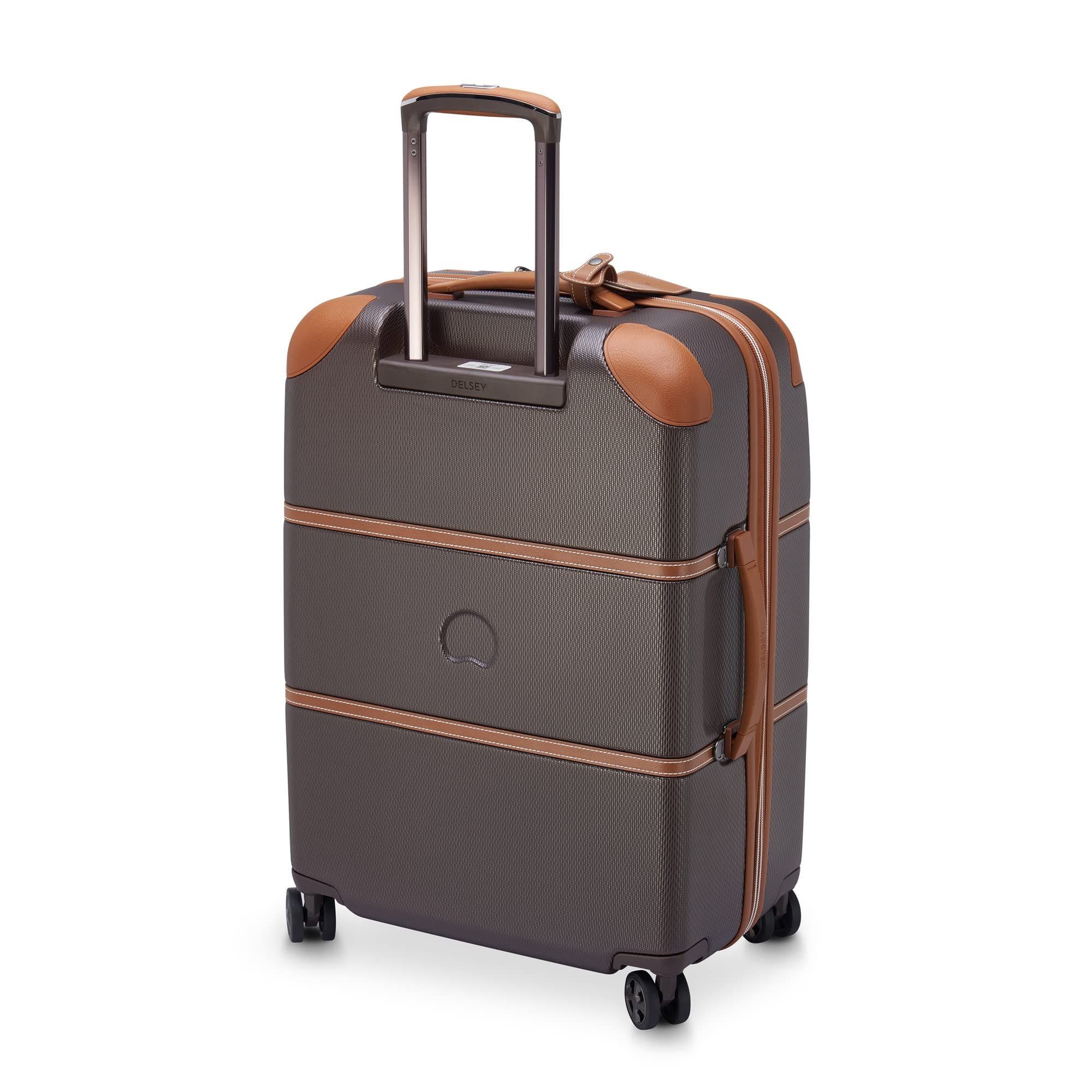 Delsey Paris Chatelet Air 2.0 Checked-Medium 24 Inch Hardside Luggage with Spinner Wheels, Alternate, color, Chocolate Brown