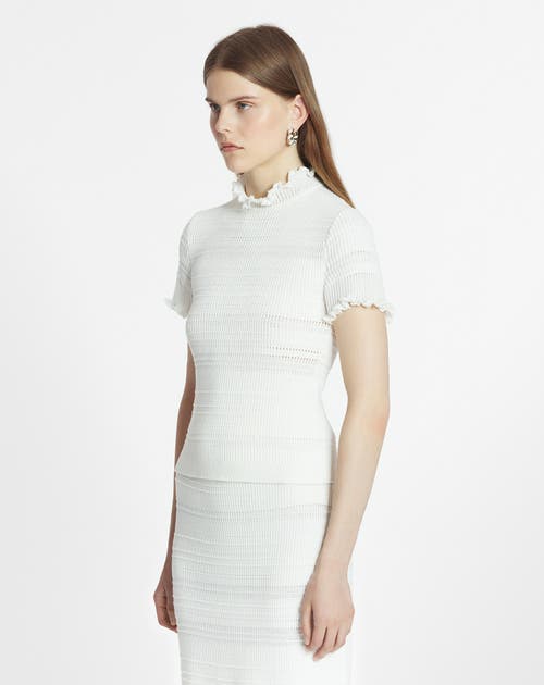 Lanvin Cotton Knitted T-shirt In Ecru
