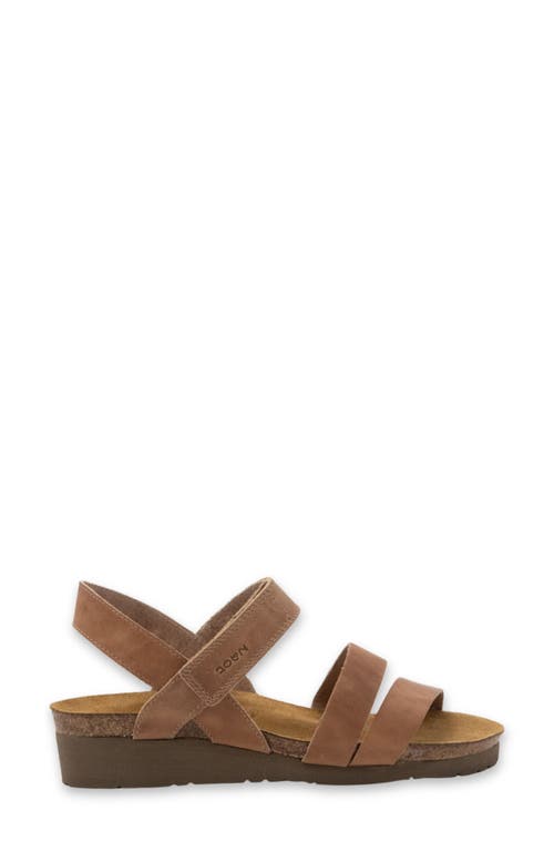 Naot Kayla Wedge Sandal In Latte Brown Leather