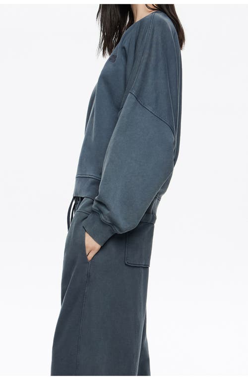 Bimba Y Lola Embroidered Logo Balloon Sweatshirt In Blue