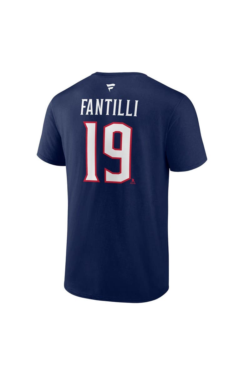 FANATICS Men's Fanatics Adam Fantilli Navy Columbus Blue Jackets Authentic Stack Name & Number T-Shirt, Alternate, color, Navy