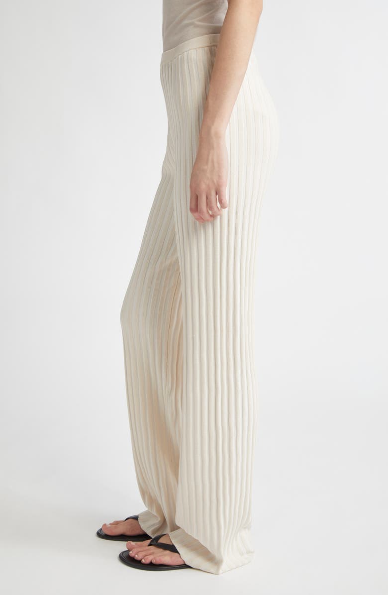 ZANKOV Margeux Rib Kick Flare Pants, Alternate, color, Pebble/ White Multi