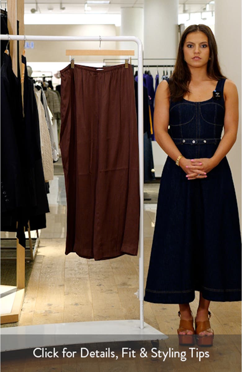 Print Pull-On Satin Crop Wide Leg Pants, sales video thumbnail