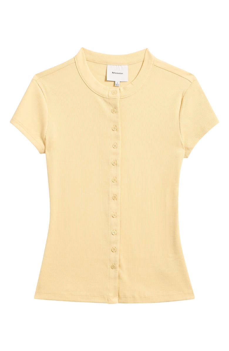 Reformation Raelynn Rib Top, Main, color, Blonde