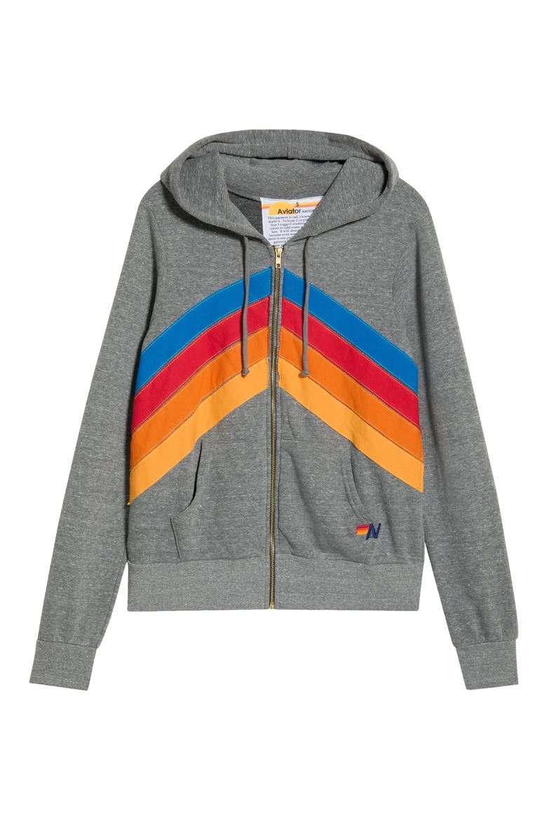 Mountain Stitch Chevron Zip Hoodie, Alternate, color, HEATHER GREY