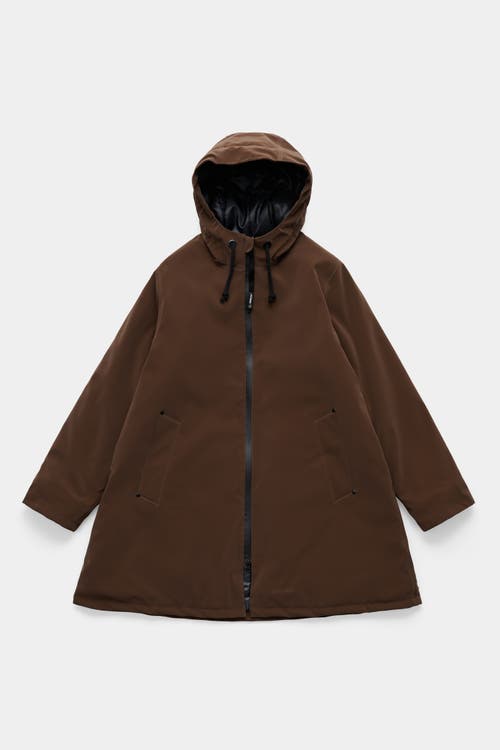Stutterheim Mosebacke Matte Winter Coat In Brown