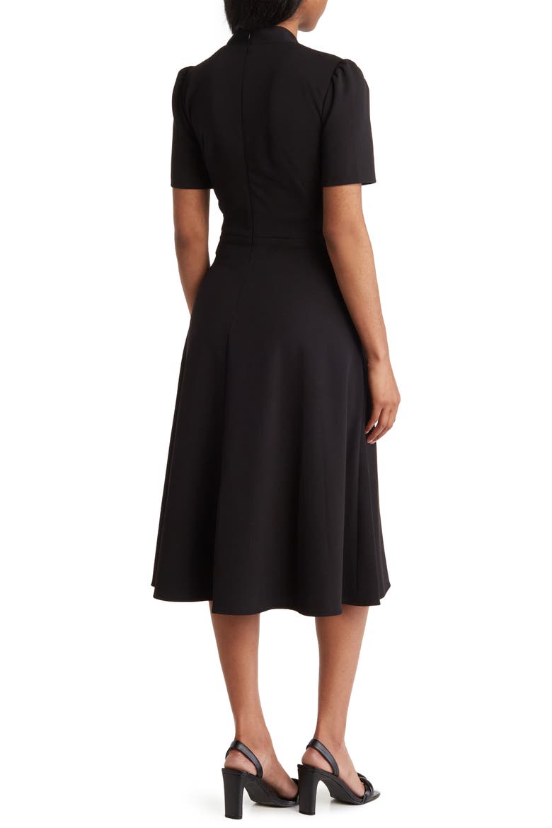 Short Sleeve Necktie Midi Dress, Alternate, color, BLACK