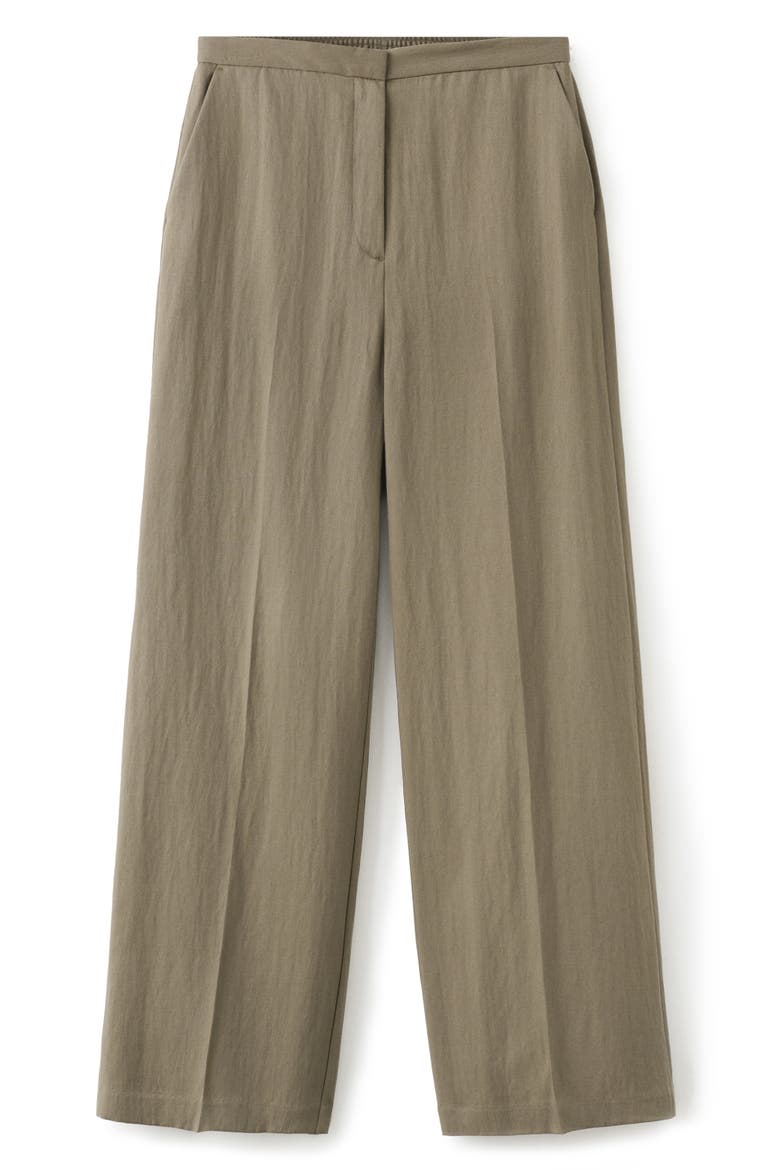 High Waist Wide Leg Pants, Alternate, color, KHAKI GREEN