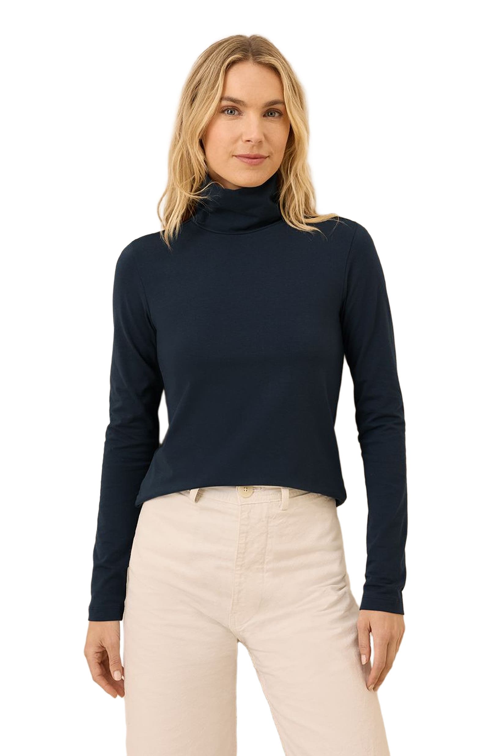 Luxe Stretch Jersey Slim Turtleneck - image 2