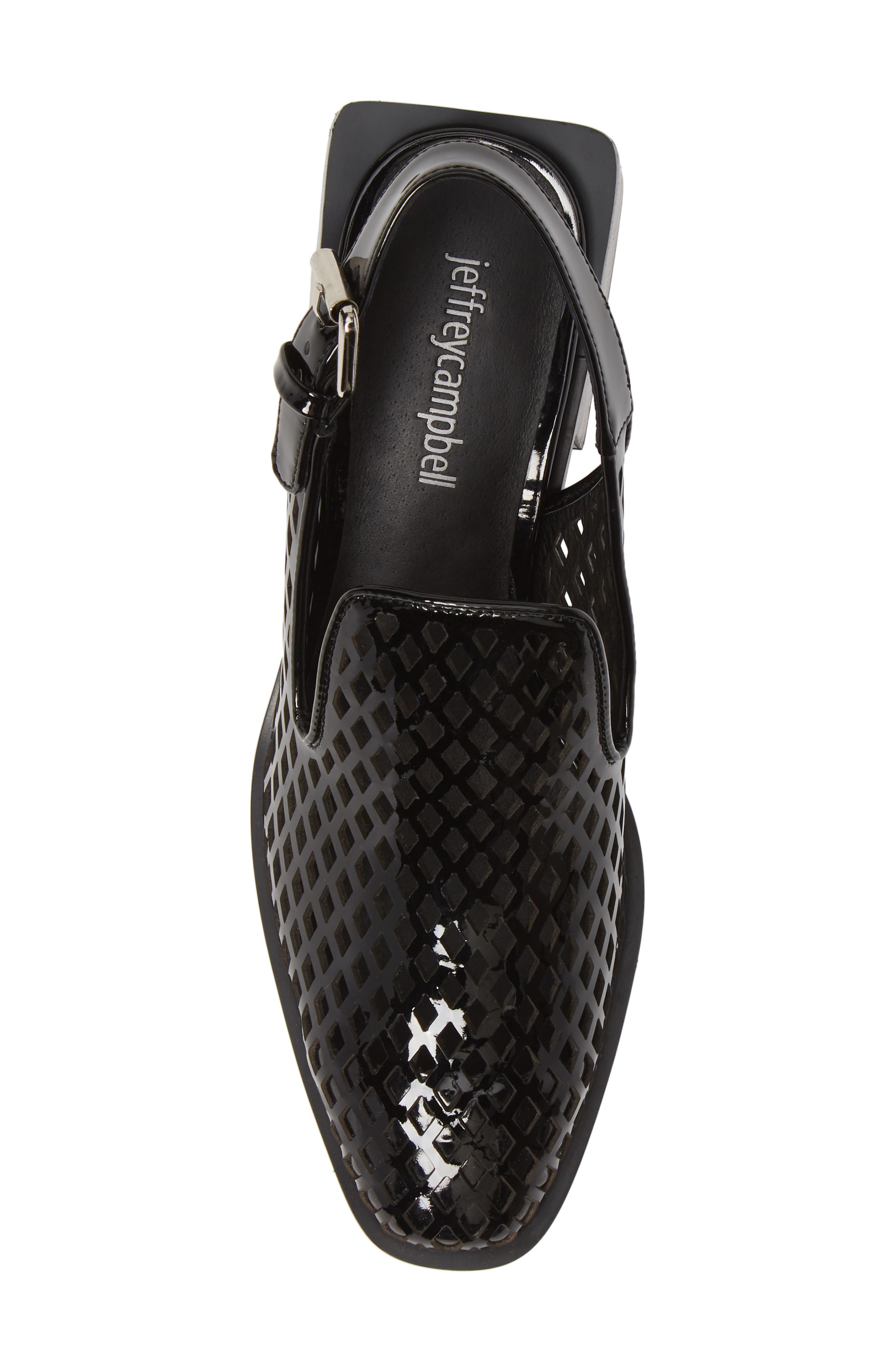 Henriet-C Perforated Slingback Pump, Alternate, color, BLACK PATENT LEATHER