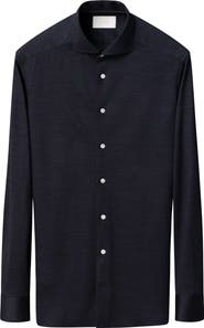 Eton Contemporary Fit Solid Jersey Button-Up Shirt