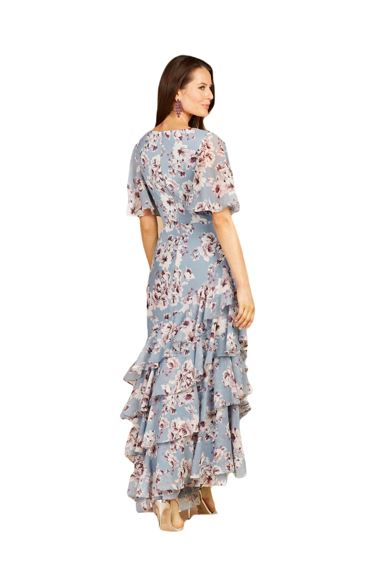 LARA New York Cape Sleeve Print Dress, Alternate, color, Slate