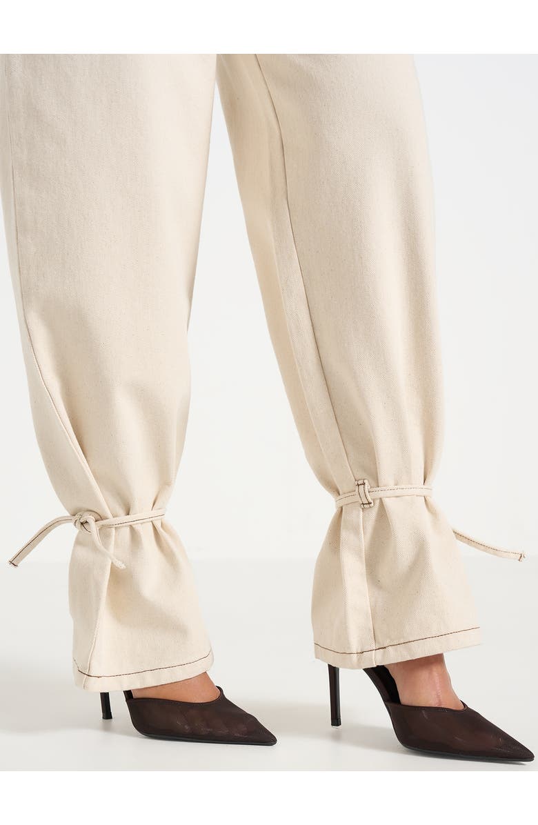 Manière De Voir Faye Wide Leg Jeans With Tie Waist, Alternate, color, Cream