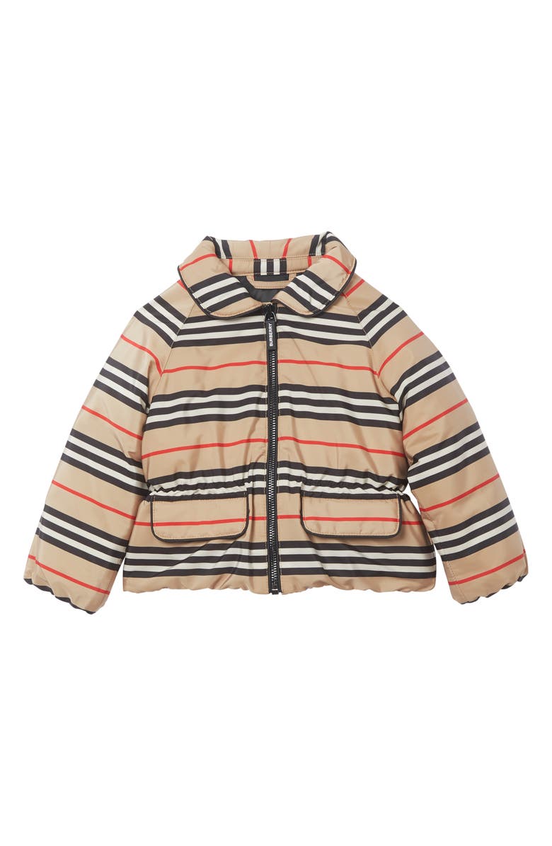 Burberry Mollie Icon Stripe Down Jacket, Main, color, 