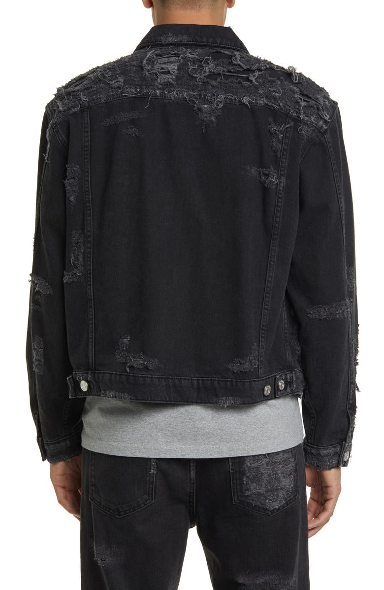 FRAME Shredded Denim Trucker Jacket, Alternate, color, 