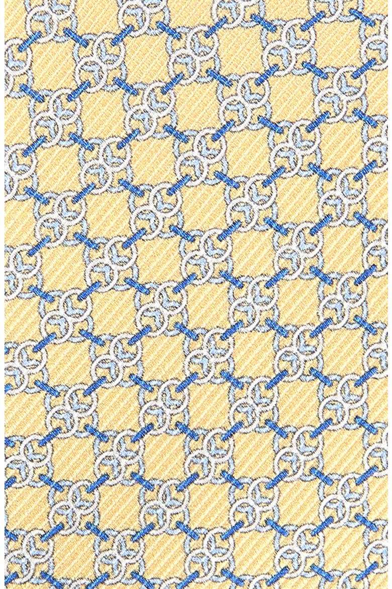 Link Pattern Silk Twill Tie, Alternate, color, YELLOW