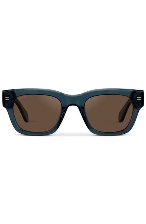 Clint - 50mm Rectangular Polarized Sunglasses