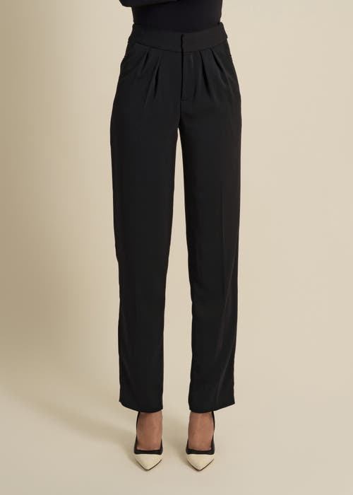 Contessa Mills Medusa Fringe Loose-fit Double-pleat Stretch Crepe Trousers In Black