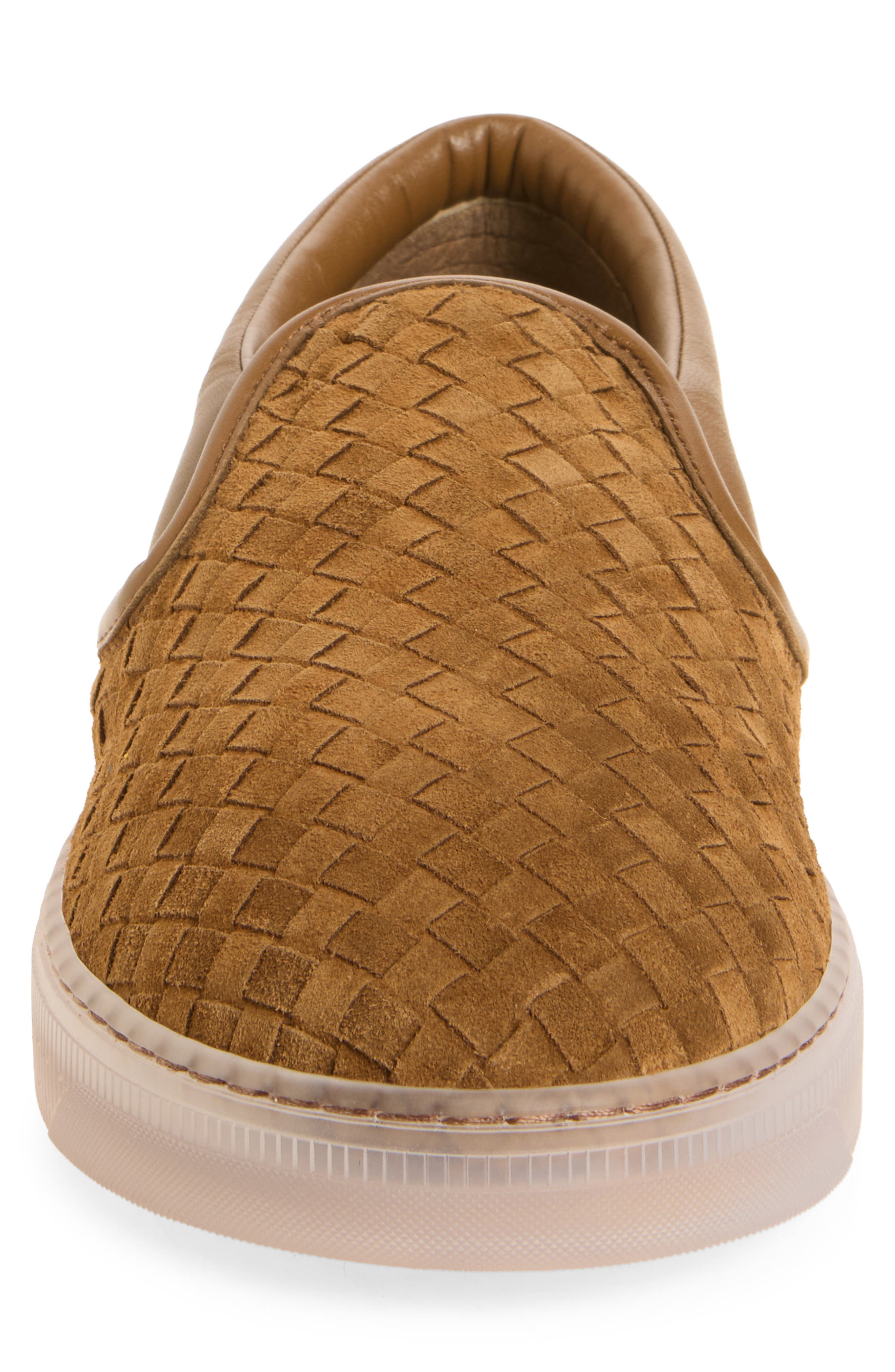 Sirena Intrecciato Suede Slip-On Sneaker, Alternate, color, 9866 DARK CARAMEL 20