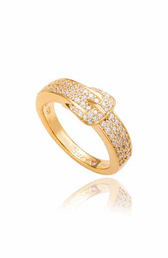 Pavé Cubic Zirconia Buckle Ring